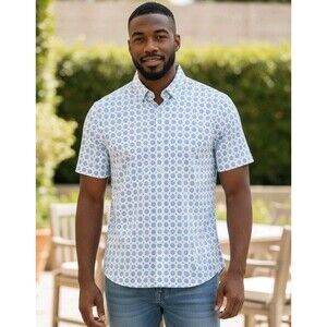 NWOT Mizzen Main Halyard Shirt Mens M Floral  Short Sleeve Performance Shirt